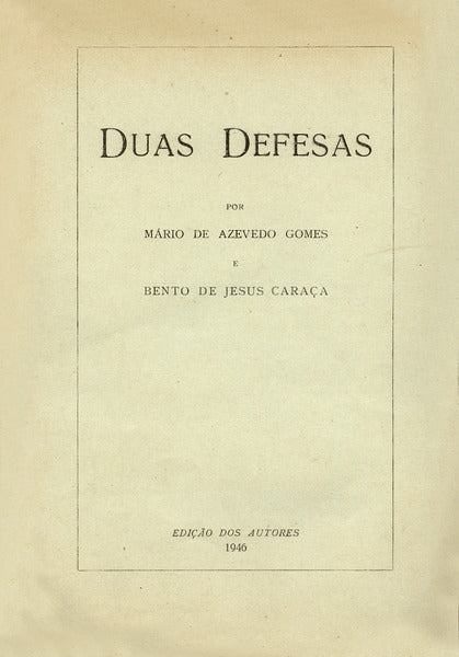 DUAS DEFESAS.