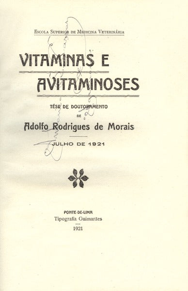 VITAMINAS E AVITAMINOSES.
