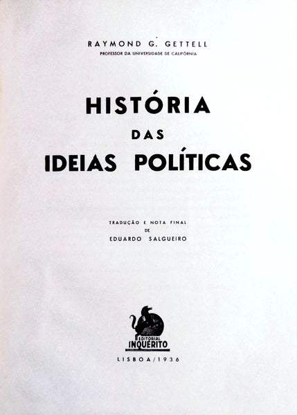 HISTÃ“RIA DAS IDEIAS POLÃTICAS.