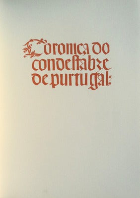 CRONICA DO CONDESTABRE DE PORTUGAL.