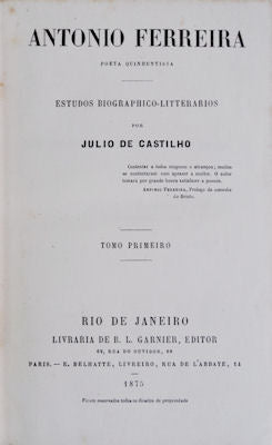 ANTONIO FERREIRA POETA QUINHENTISTA.