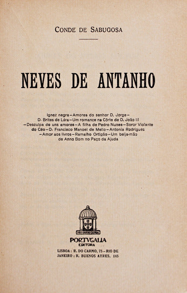 NEVES DE ANTANHO. [1.Âª EDIÃ‡ÃƒO]
