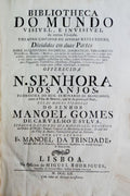 BIBLIOTHECA DO MUNDO VISIVEL, E INVISIVEL