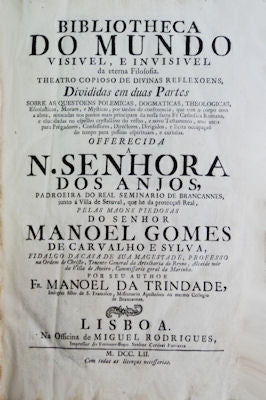 BIBLIOTHECA DO MUNDO VISIVEL, E INVISIVEL