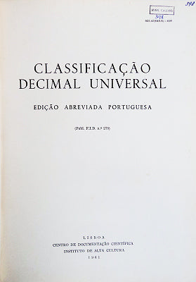 CLASSIFICAÃ‡ÃƒO DECIMAL UNIVERSAL.