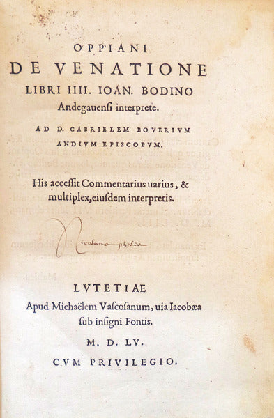 OPPIANI DE VENATIONE LIBRI IIII.