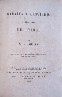 SARAIVA E CASTILHO, A PROPOSITO DE OVIDIO.