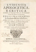 EVIDENCIA APOLOGETICA, E CRITICA SOBRE O PRIMEYRO, E SEGUNDO TOMO DAS MEMORIAS MILITARES,