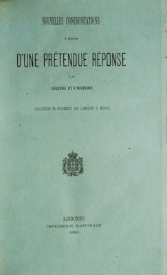 NOUVELLES CONFRONTATIONS Ã€ PROPOS Dâ€™UNE PRÃ‰TENDUE RÃ‰PONSE Ã€ LA LÃ‰GENDE ET Lâ€™HISTOIRE.