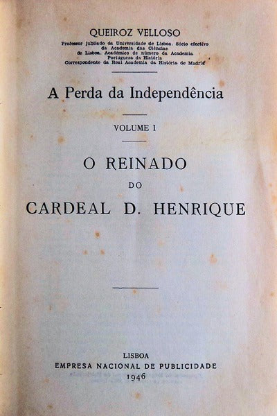 O REINADO DO CARDEAL D. HENRIQUE.