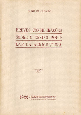 BREVES CONSIDERAÃ‡Ã•ES SÃ”BRE O ENSINO POPULAR DA AGRICULTURA.