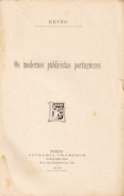 OS MODERNOS PUBLICISTAS PORTUGUEZES.