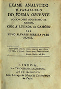 EXAME ANALYTICO E PARALLELO DO POEMA ORIENTE