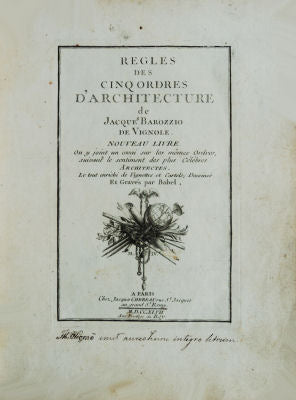 REGLES DES CINQ ORDRES Dâ€™ARCHITECTURE
