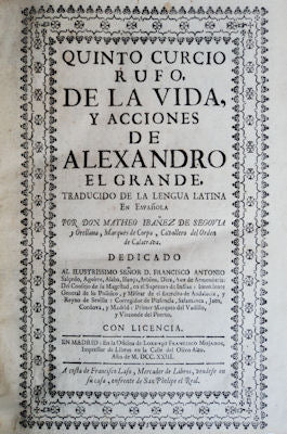 QUINTO CURCIO RUFO, DE LA VIDA, Y ACCIONES DE ALEXANDRO EL GRANDE,