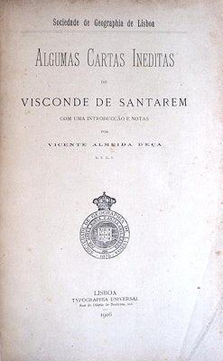 ALGUMAS CARTAS INÃ‰DITAS DO VISCONDE DE SANTARÃ‰M.