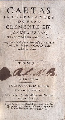 CARTAS INTERESSANTES DO PAPA CLEMENTE XIV.