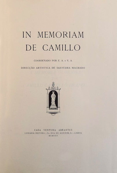 IN MEMORIAM DE CAMILLO. [BROCHADO]