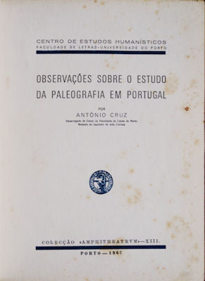 OBSERVAÃ‡Ã•ES SOBRE O ESTUDO DA PALEOGRAFIA EM PORTUGAL.