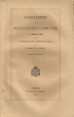 CONSULTATION DU CONSEILLER Dâ€™Ã‰TAT AVOCAT GÃ‰NÃ‰RAL DE LA COURONNE DE PORTUGALâ€¦