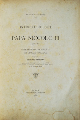 INTROITI ED ESITI DI PAPA NOCCOLÃ’ III [1279-1280].