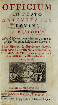 OFFICIUM IN FESTO NATIVITATIS DOMINI ET FESTORUM [ENCADERNAÃ‡ÃƒO ARTÃSTICA.]