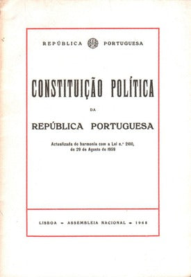 CONSTITUIÃ‡ÃƒO POLÃTICA DA REPÃšBLICA PORTUGUESA.