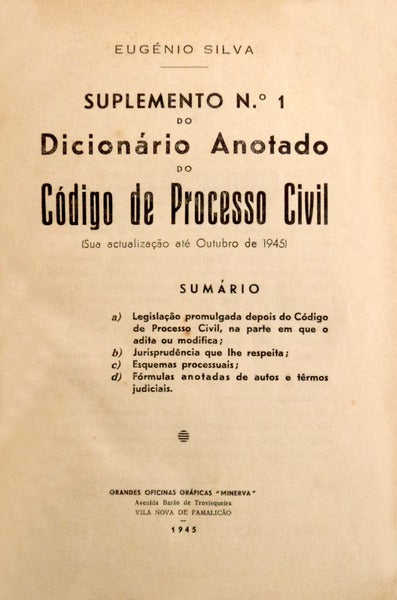 SUPLEMENTO N.Âº 1 DO DICIONÃRIO ANOTADO DO CÃ“DIGO DE PROCESSO CIVIL.