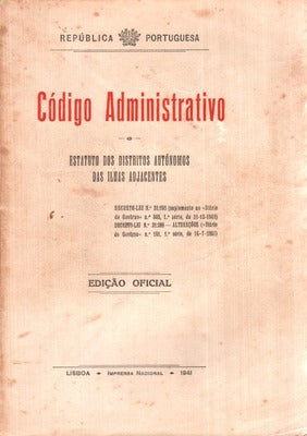 CÃ“DIGO ADMINISTRATIVO. Estatuto dos Distritos AutÃ³nomos das Ilhas Adjacentes.