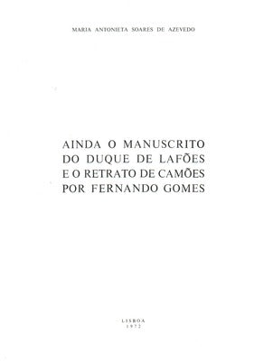 AINDA O MANUSCRITO DO DUQUE DE LAFÃ•ES