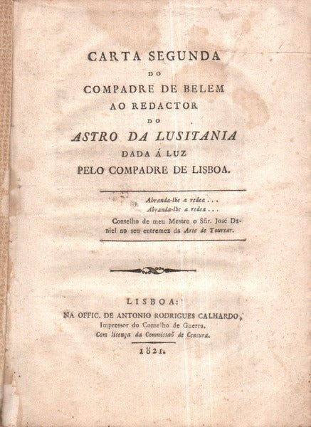 CARTA SEGUNDA DO COMPADRE DE BELEM