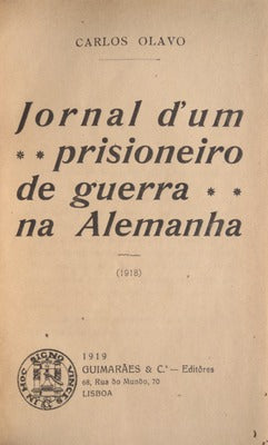 JORNAL D'UM PRISIONEIRO DE GUERRA NA ALEMANHA (1918).