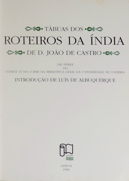 TÃBUAS DOS ROTEIROS DA ÃNDIA.