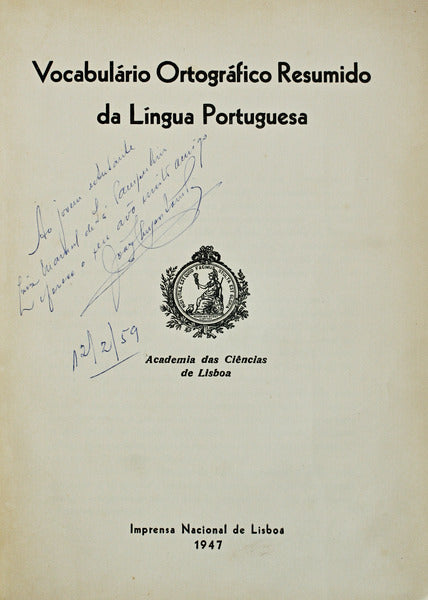 VOCABULÃRIO ORTOGRÃFICO RESUMIDO DA LÃNGUA PORTUGUESA.