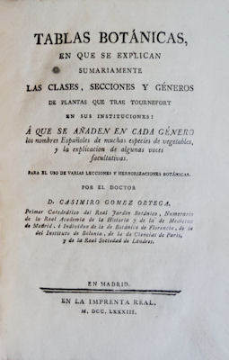 TABLAS BOTÃNICAS, [TABULAE BOTANICAE]