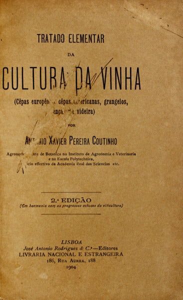 TRATADO ELEMENTAR DA CULTURA DA VINHA.