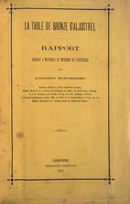 LA TABLE DE BRONZE Dâ€™ALJUSTREL. RAPPORT