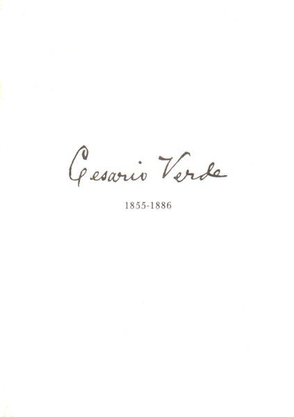 CESÃ?RIO VERDE. 1855-1886. Catálogo da exposição
