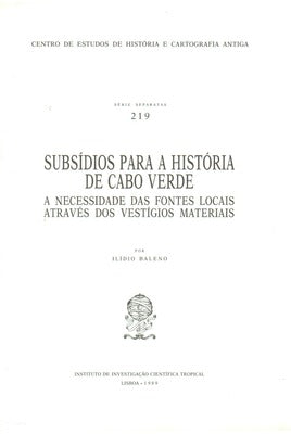 SUBSÃDIOS PARA A HISTÃ“RIA DE CABO VERDE.