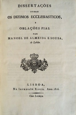 DISSERTAÃ‡Ã•ES SOBRE OS DIZIMOS ECCLESIASTICOS