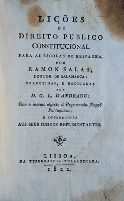 LIÃ‡Ã•ES DE DIREITO PUBLICO CONSTITUCIONAL PARA AS ESCOLAS DE HESPANHA.