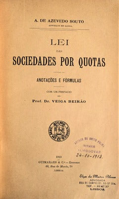 LEI DAS SOCIEDADES POR QUOTAS.