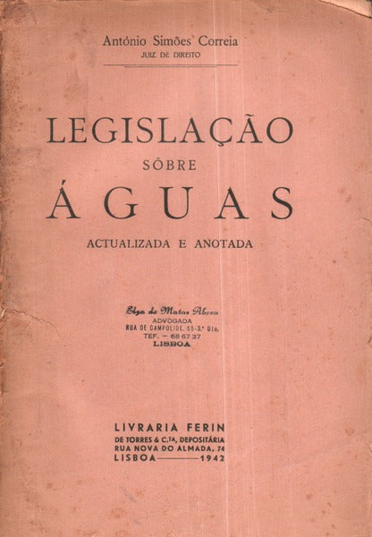 LEGISLAÃ‡ÃƒO SOBRE ÃGUAS.