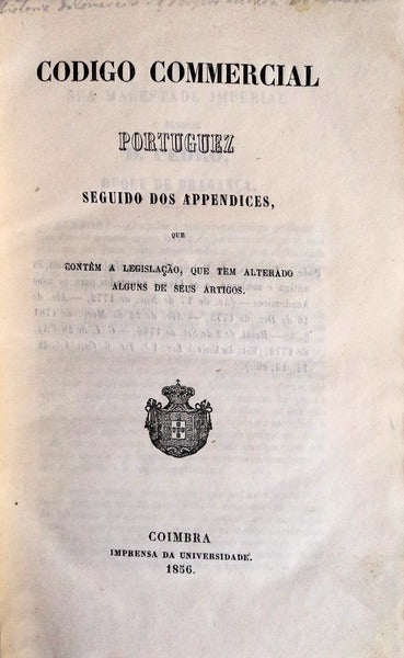 CODIGO COMMERCIAL PORTUGUEZ. [1856]