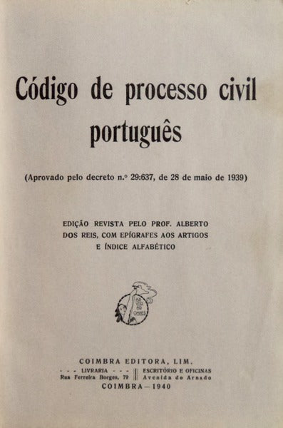 CÃ“DIGO DE PROCESSO CIVIL PORTUGUÃŠS.