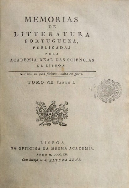 MEMORIAS DE LITTERATURA PORTUGUEZA,