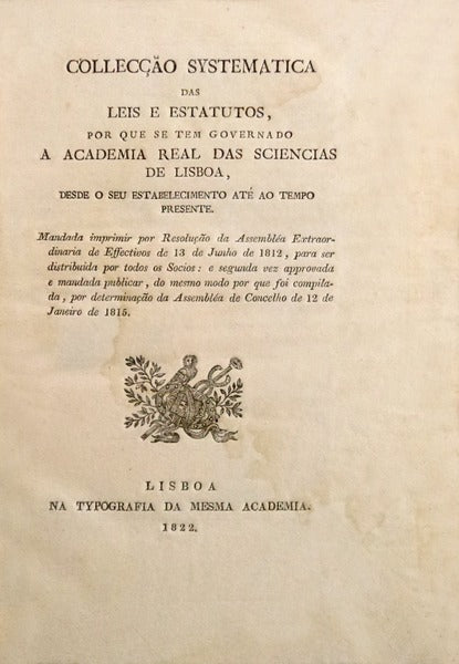 COLLECÃ‡ÃƒO SYSTEMATICA DAS LEIS E ESTATUTOS,
