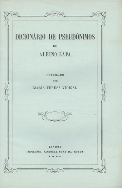 DICIONÃRIO DE PSEUDÃ“NIMOS.