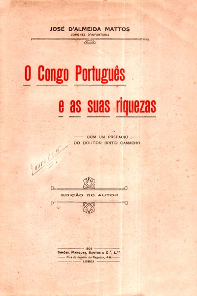 O CONGO PORTUGUÃŠS E AS SUAS RIQUEZAS.