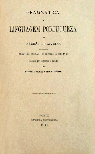 GRAMMATICA DE LINGUAGEM PORTUGUEZA.